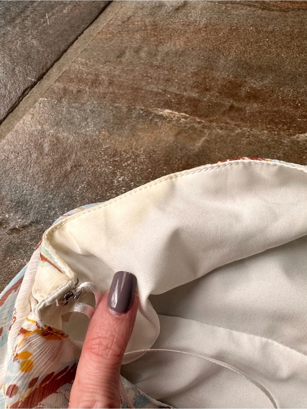 Gentle Fawn Floral Paisley Midi Dress Strappy V-Neck Boho Summer Cream Large L - Picture 7 of 10